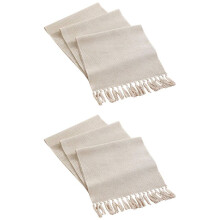 2X Cotton Linen Fringe Table Runner,Woven Decorative Table Runners, Macrame Table Runner for Kitchen Decor 13X70Inch