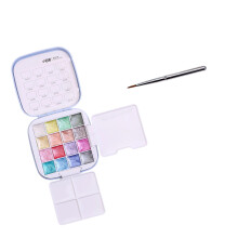 16 Color Watercolor Paint Palette Case With-Pearlescent color