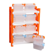Miniature Warehouse Storage Rack and Boxes For Kids Role-Orange