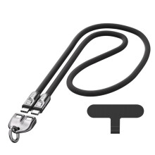 2 In 1 Phone Charges Lanyard 240W USB C Fast Charge Cable-Black