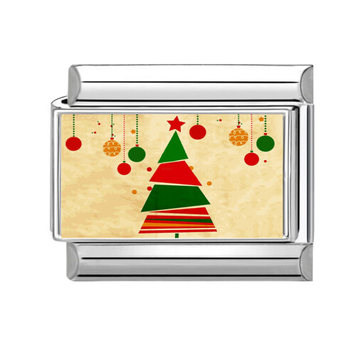 Stainless Steel Texture Christmas Modular Connection Bracelet-2