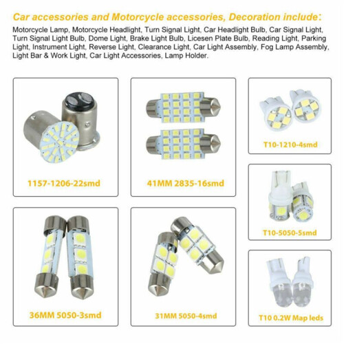 28 Assorted LED Car Interior Inside Light Dome Trunk Map License Plate Lamp Bulb 1