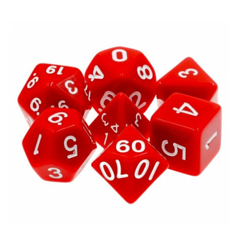 7er-Pack Würfel zu Dungeons and Dragons (rot) 2