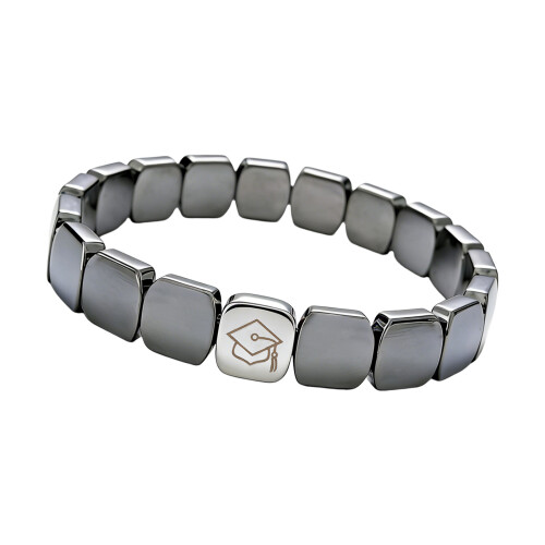 Classical 2026 Grad Year Stretch Wrist Band Hematite-Silver