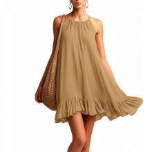 Swimsuit Coverup for Women Vacation Beach Cover -Khaki L
