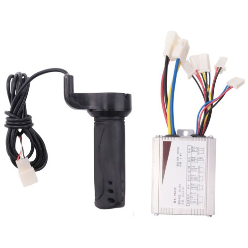 2X 24V 500W  Electric Bike Motor Brushed Controller Box with Brush Controller Long  Turn Handlebar 2