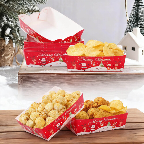 Christmas Pattern Disposable Serving Trays Paper-Style B 1