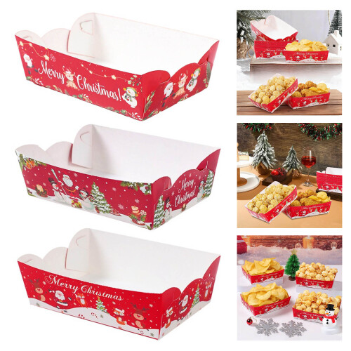 Christmas Pattern Disposable Serving Trays Paper-Style B 2