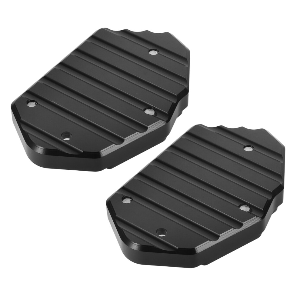 2Pcs Cnc Aluminum Kickstand Pads Motorcycle Side Stand Enlargers Black 3761073830150