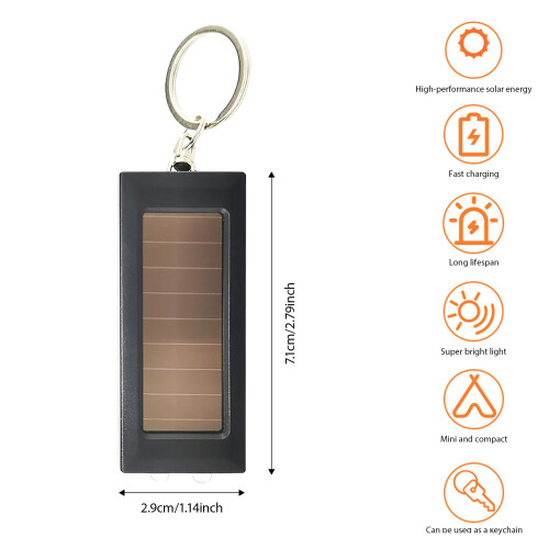 Solar Crisis Light Sleutelhanger Licht Oplaadbare-Zwart model 2