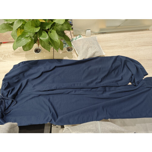Women's wide-leg sweatpants with drawstring elastic-Black L 1
