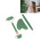 Ensemble de 3 pièces d’outils Gua Sha Jadestone pour le visage, vert 1