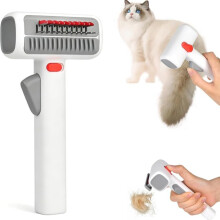 2-in-1 Selbstreinigender Entfilzungs- und Fellpflegekamm für Hunde und Katzen, professionelle Fellpflege, entfernt Verfilzungen und lose Unt