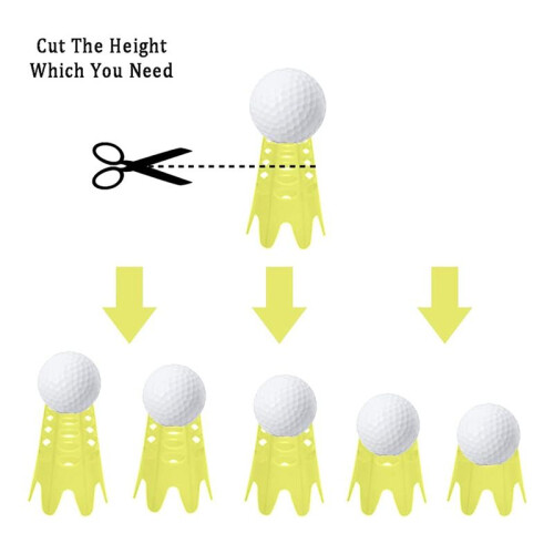 20Pcs  Mat Tees, Simulator Tees,Practice  Tees for Driving Range,Home  Tees for  Training,Yellow L 2