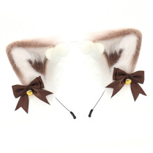Furry Kitten Ears Headbands For Role Play Costume-Coffee