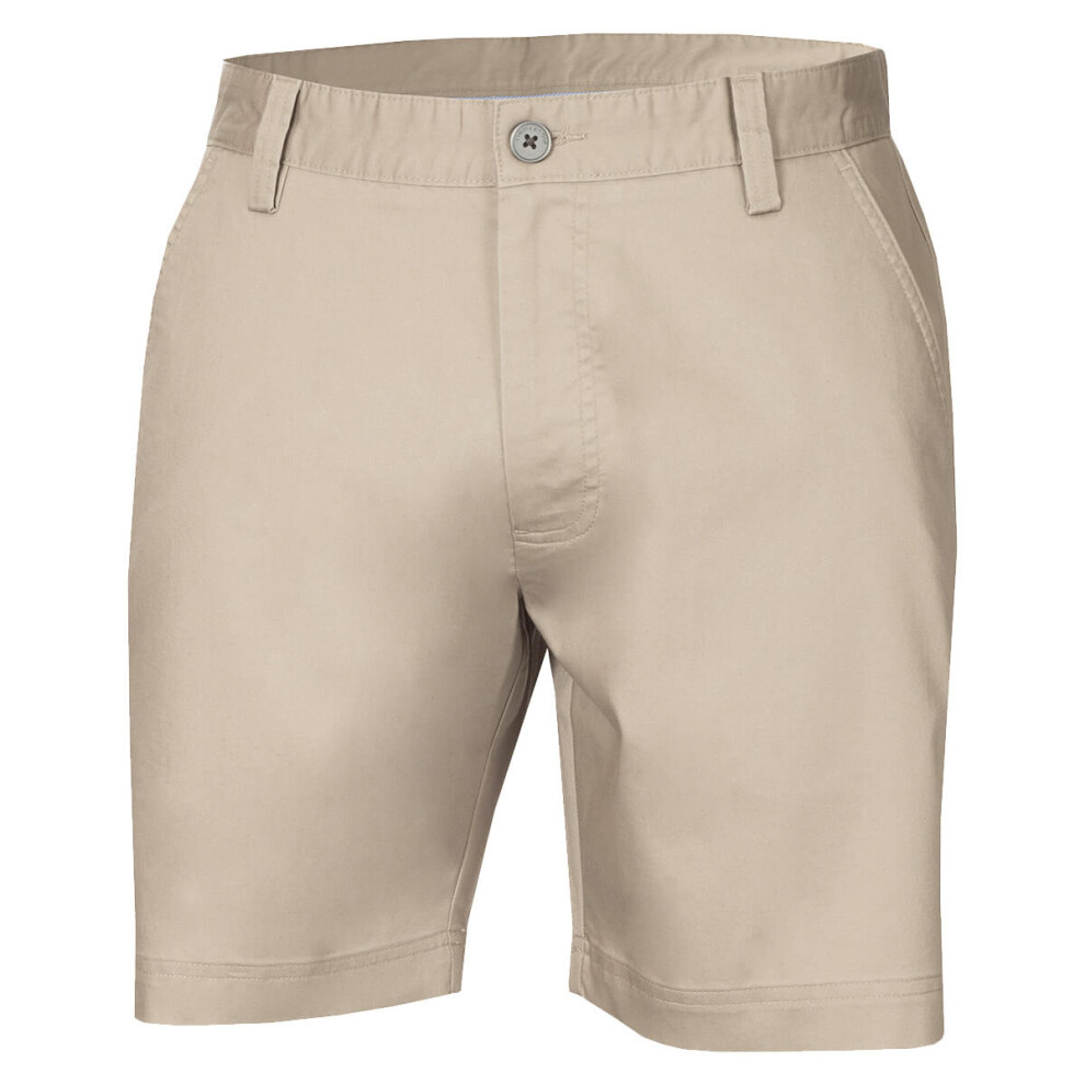 Calvin Klein (34" Waist, Stone) Mens Vacation Stretch Soft Breathable Golf Chino Shorts