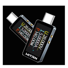 2X WITRN CC1 USB Voltage & Current Meter Tester, PD3.1 Digital Display, 28V Type-C Power Meter