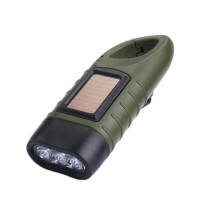 Solarbetriebene LED-Taschenlampe mit Handkurbel, Multifunktions-Taschenlampe für Outdoor-Aktivitäten wie Bergsteigen und Angeln, wasserdicht