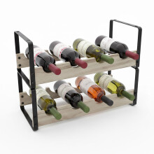 Weinregal im Industriestil, bietet Platz für 8 Flaschen