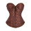 Women’s Supportive Bustier Corset Retro Style Nylon-L brown 1