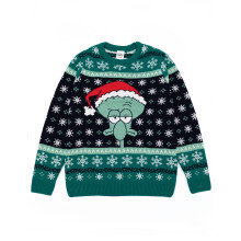 (X-Large) SpongeBob SquarePants Christmas Jumper (Mens Green)