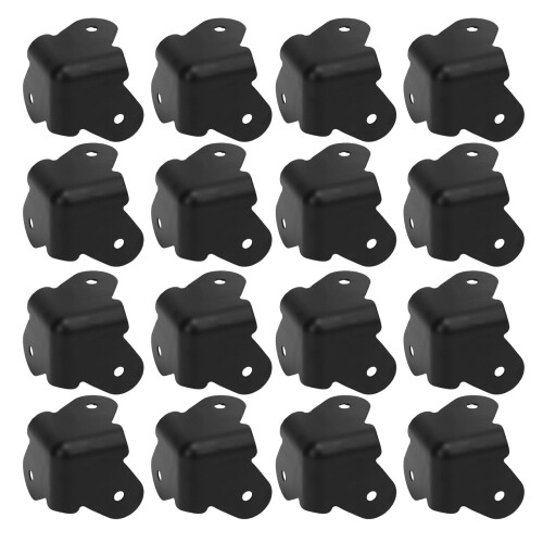 16 Stück Eisen-Eckenschutzwinkel 46 mm Schwarz