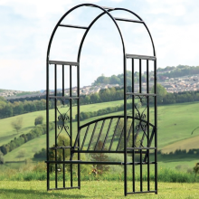 ECKMAN Black Victorian Garden Arch Frame Outdoor