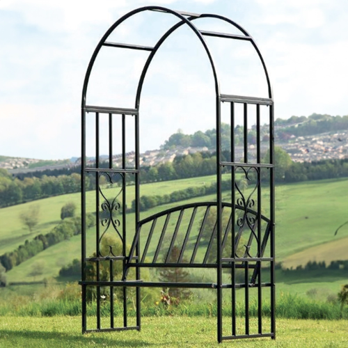 ECKMAN Black Victorian Garden Arch Frame Outdoor