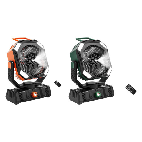 Outdoor-Zeltventilator mit Griff und LED-Licht,-Orange 1