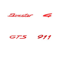 Logo/lettre d'emblème de coffre arrière - Compatible avec Porsche Taycan, Panamera Executive, Boxster Electric - Remplacement (B rouge)
