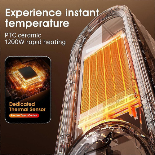 Space Heater Indoor Energy Efficient Heater 1200W PTC Rapid Heating Ceramic Technology Adjustable Th 2