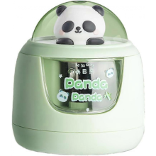 ZENGO Elektrischer Bleistiftspitzer für Kinder, robuste Spiralklinge, zwei Leistungsstufen, abnehmbare Silikonhülle (Panda)