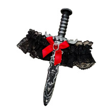 Breathable Elastic Leg Garters Halloween-Black leggingsS