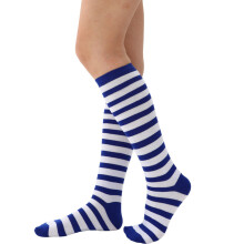 Women's Stripes Knee Highs Socks,Cute Fashion-blue white thin