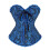 Structured Overbust Corset Retro Lace Detailing-XXL dark blue 1