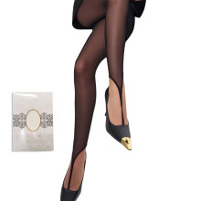 High Durability Nylon Footless Tights- Black simple decorat
