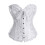 Retro Inspired Full Coverage Corset Bustier Adjustable-XL White 1