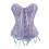 Women’s Supportive Bustier Corset Retro Style Nylon-XXL Blue 1