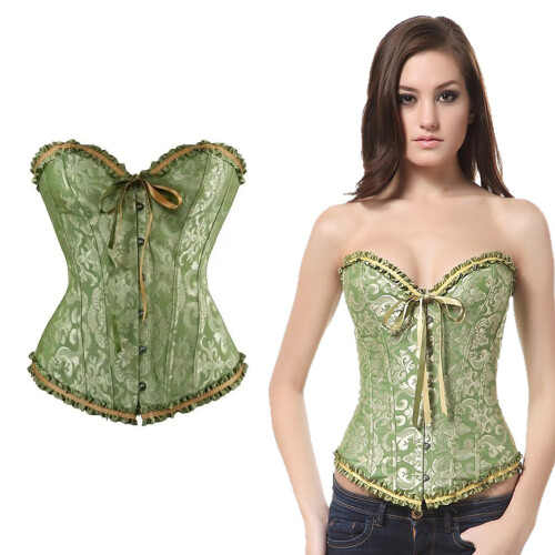 Retro Wedding Corset Bustier With Full Breast Coverage-XXL Pink 2
