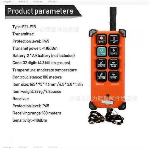 F21-e1b Dc12-72v Industrial Remote Control Switch Hoist Crane Controller Elevator Remote Control One Send One Receive-D 26-27s 2