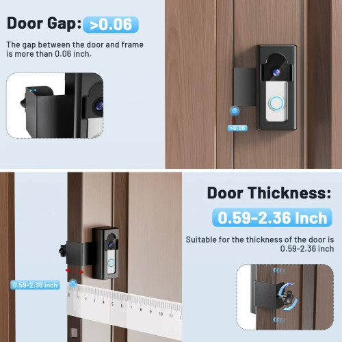Support de sonnette antivol pour sonnette vidéo - Installation sécurisée - Angle réglable - Protection durable 2