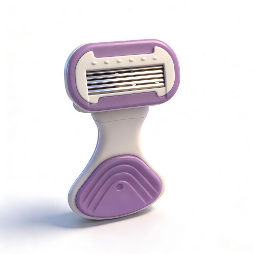 Μωβ μίνι ξυράφι για κορίτσια με ανταλλακτικά 4 λεπίδων, αντιολισθητική φαρδιά