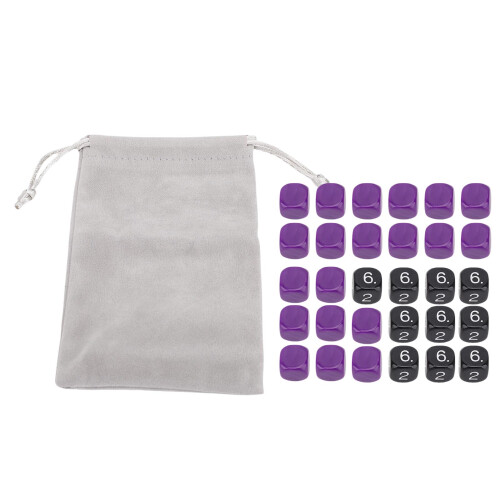 30 Stück 16 mm Kunststoff-Würfel-Set – 6-seitig, sortiert 2