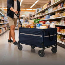 Faltbarer Bollerwagen mit Heckklappe - Großes Fassungsvermögen, wasserdicht