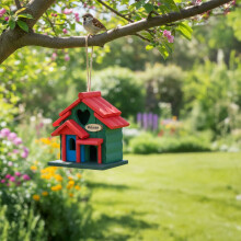 Vogelhaus im Landhausstil, wetterfestes Kiefernholz, mit Aufhängeschlaufe
