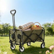 Faltbarer Bollerwagen für Strand, Camping, Einkaufen, großes Fassungsvermögen