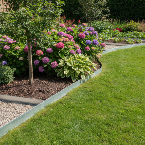 Stahl-Gartenbeeteinfassung - flexibel, Unkrautbarriere