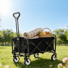 Faltbarer Bollerwagen für Strand, Camping, Einkaufen - Großes Fassungsvermögen