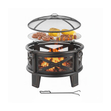 Bålskål med grill og gnistbeskyttelse for hagen