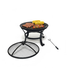 Tűzrakó tál szikravédővel és grillráccsal
